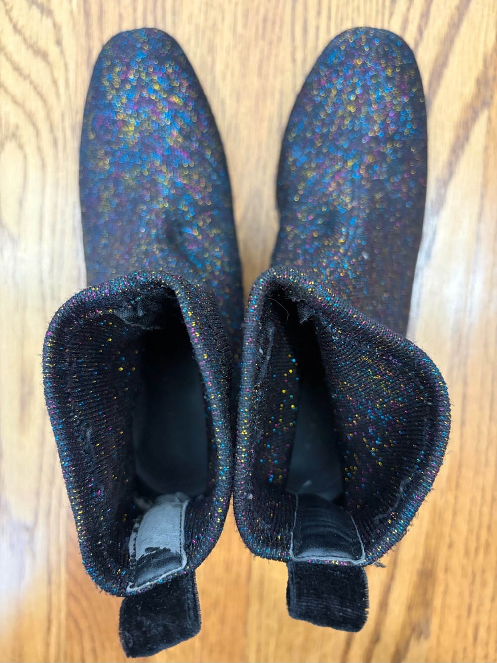 Zara Black Glitter Knit Ankle Boots - Picture 6 of 7